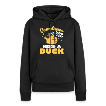 Canard en caoutchouc Canard en caoutchouc - Sweat à capuche Premium bio Femme - noir - Devant - Julia (174cm)