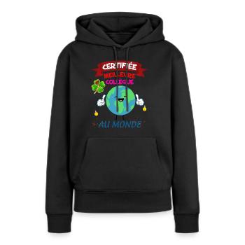 Collègue De Travail Femme Départ Anniversaire Fête - Sweat à capuche Premium bio Femme - noir - Devant - Julia (174cm)