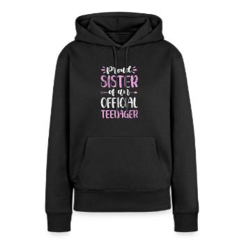 Adolescent - Sweat à capuche Premium bio Femme - noir - Devant - Julia (174cm)