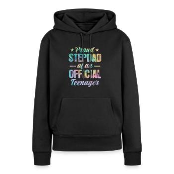 Adolescent - Sweat à capuche Premium bio Femme - noir - Devant - Julia (174cm)