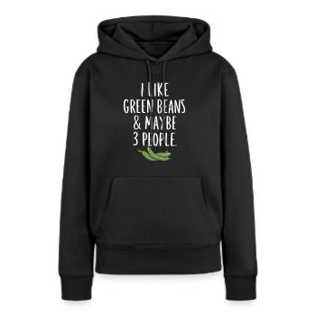 Grüne Bohnen - Frauen Premium Bio Hoodie - Schwarz - Vorne - Julia (174cm)