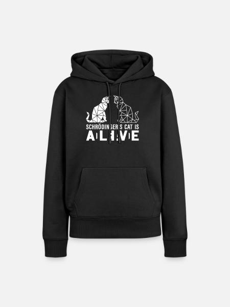 Le chat de Schrödinger est mort et vivant - Sweat à capuche Premium bio Femme - noir