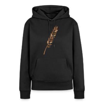 Weizen - Frauen Premium Bio Hoodie - Schwarz - Vorne - Julia (174cm)