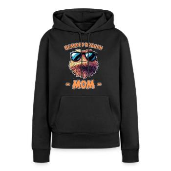 Dragon barbu disant maman drôle dragon barbu cadeau - Sweat à capuche Premium bio Femme - noir - Devant - Julia (174cm)