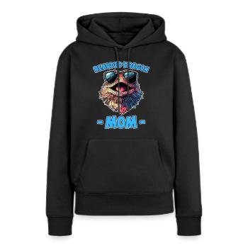 Dragon barbu disant maman drôle dragon barbu cadeau - Sweat à capuche Premium bio Femme - noir - Devant - Julia (174cm)
