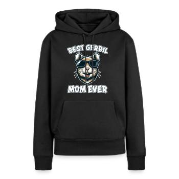 Gerbille disant Gerbille Maman Drôle Gerbille Cadeau - Sweat à capuche Premium bio Femme - noir - Devant - Julia (174cm)