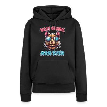 Gerbille disant Gerbille Maman Drôle Gerbille Cadeau - Sweat à capuche Premium bio Femme - noir - Devant - Julia (174cm)