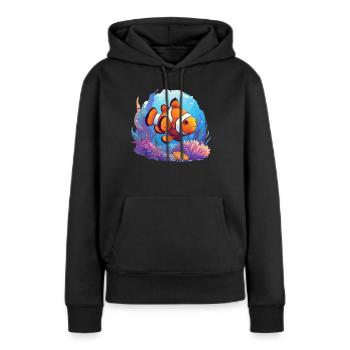 Clownfish Clownfische Clownfisch - Frauen Premium Bio Hoodie - Schwarz - Vorne - Julia (174cm)
