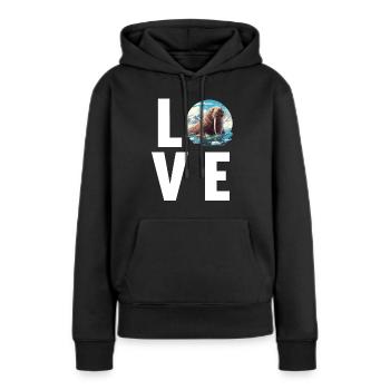 Walrus Walrosse Walross - Frauen Premium Bio Hoodie - Schwarz - Vorne - Julia (174cm)
