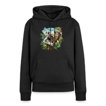 Koalas Koala - Sweat à capuche Premium bio Femme - noir - Devant - Julia (174cm)