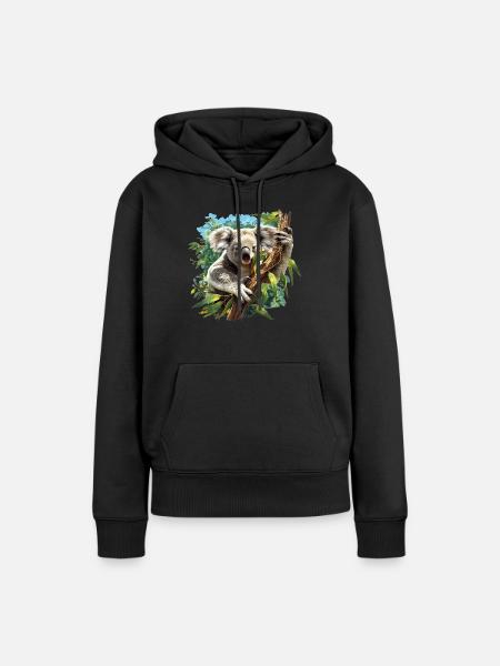 Koalas Koala - Frauen Premium Bio Hoodie - Schwarz