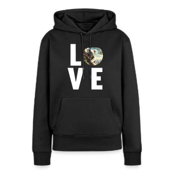 Koalas Koala - Sweat à capuche Premium bio Femme - noir - Devant - Julia (174cm)