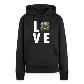 Koalas Koala - Sweat à capuche Premium bio Femme - noir - Devant - Julia (174cm)