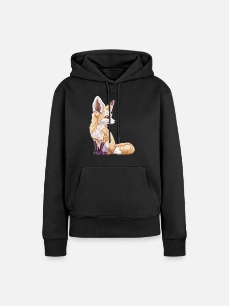 Fennec Fox Fenneks Fennek - Frauen Premium Bio Hoodie - Schwarz
