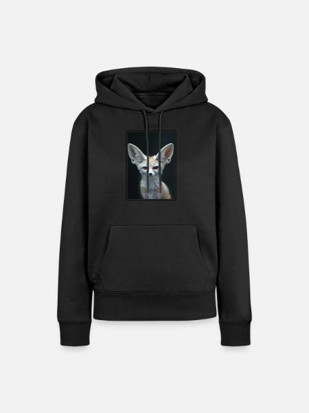 Fennec Fox Fenneks Fennek - Frauen Premium Bio Hoodie - Schwarz