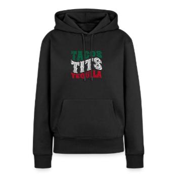 Téquila - Sweat à capuche Premium bio Femme - noir - Devant - Julia (174cm)