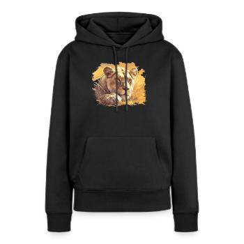 Lionne Lionnes Lionne - Sweat à capuche Premium bio Femme - noir - Devant - Julia (174cm)