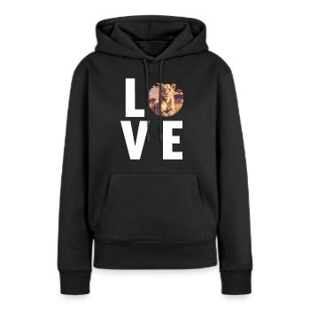 Lionne Lionnes Lionne - Sweat à capuche Premium bio Femme - noir - Devant - Julia (174cm)