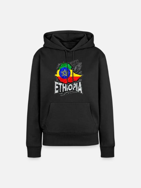 Äthiopien - Frauen Premium Bio Hoodie - Schwarz
