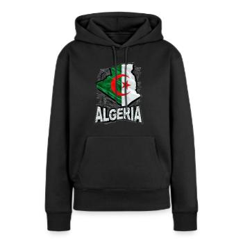 Algerien - Frauen Premium Bio Hoodie - Schwarz - Vorne - Julia (174cm)