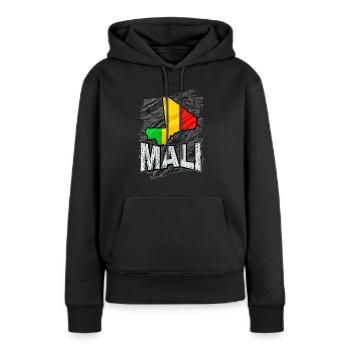 Mali - Sweat à capuche Premium bio Femme - noir - Devant - Julia (174cm)