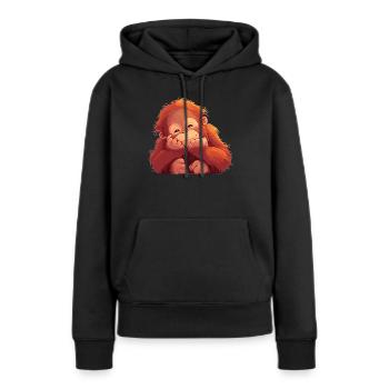 Orangutan Orang-Utans Orang-Utan - Frauen Premium Bio Hoodie - Schwarz - Vorne - Julia (174cm)