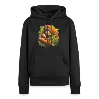 Orangutan Orang-Utans Orang-Utan - Frauen Premium Bio Hoodie - Schwarz - Vorne - Julia (174cm)