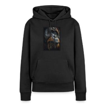 Orangutan Orang-Utans Orang-Utan - Frauen Premium Bio Hoodie - Schwarz - Vorne - Julia (174cm)