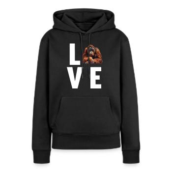 Orangutan Orang-Utans Orang-Utan - Frauen Premium Bio Hoodie - Schwarz - Vorne - Julia (174cm)