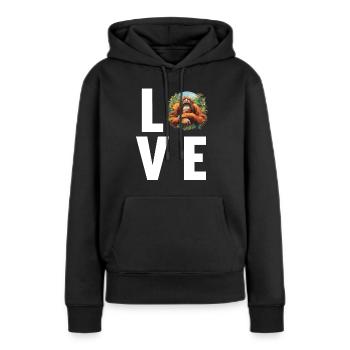 Orangutan Orang-Utans Orang-Utan - Frauen Premium Bio Hoodie - Schwarz - Vorne - Julia (174cm)