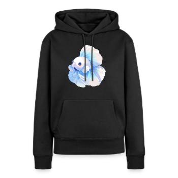 Bettas Betta Poisson Betta - Sweat à capuche Premium bio Femme - noir - Devant - Julia (174cm)