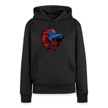 Bettas Betta Poisson Betta - Sweat à capuche Premium bio Femme - noir - Devant - Julia (174cm)