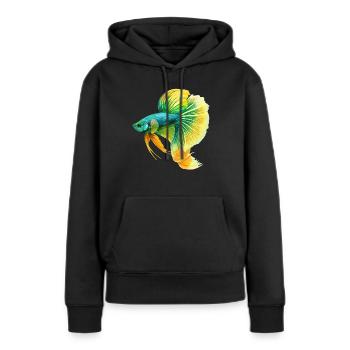 Bettas Betta Poisson Betta - Sweat à capuche Premium bio Femme - noir - Devant - Julia (174cm)