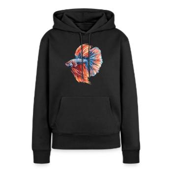 Bettas Betta Poisson Betta - Sweat à capuche Premium bio Femme - noir - Devant - Julia (174cm)