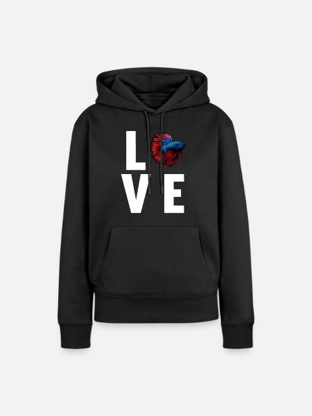 Bettas Betta Fisch Betta - Frauen Premium Bio Hoodie - Schwarz