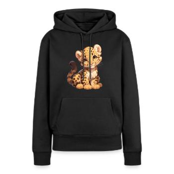 Léopard léopard - Sweat à capuche Premium bio Femme - noir - Devant - Julia (174cm)