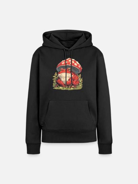 Toad Kröten Kröte - Frauen Premium Bio Hoodie - Schwarz