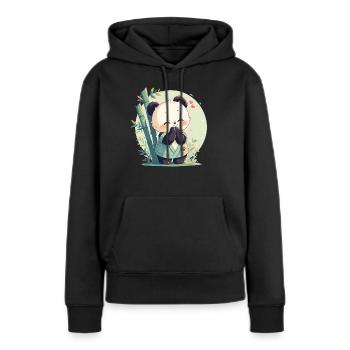 Pandas Panda - Sweat à capuche Premium bio Femme - noir - Devant - Julia (174cm)
