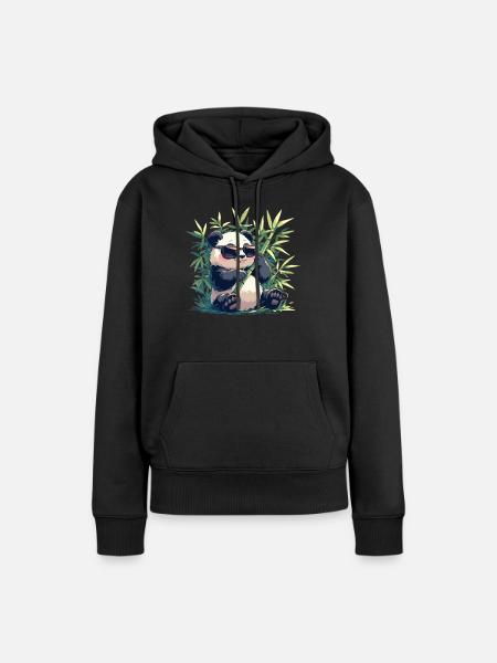 Pandas Panda - Frauen Premium Bio Hoodie - Schwarz
