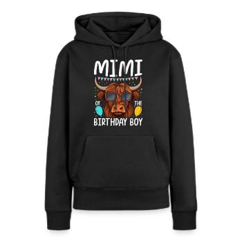Mimi du garçon d’anniversaire - Sweat à capuche Premium bio Femme - noir - Devant - Julia (174cm)