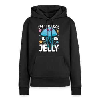 Drôle de méduse - Sweat à capuche Premium bio Femme - noir - Devant - Julia (174cm)