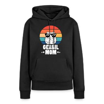 Gerbille disant Gerbille Maman Drôle Gerbille Cadeau - Sweat à capuche Premium bio Femme - noir - Devant - Julia (174cm)