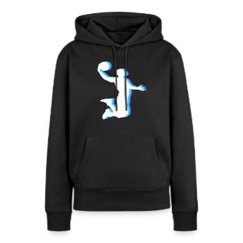 T-shirt de basket-ball B-ball Dunking Rebound Player - Sweat à capuche Premium bio Femme - noir - Devant - Julia (174cm)