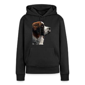 Bernhardiner - Frauen Premium Bio Hoodie - Schwarz - Vorne - Julia (174cm)