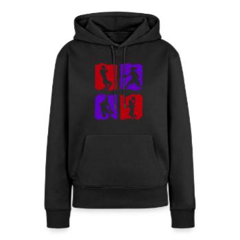 T-shirt de basket-ball B-ball Dunking Rebound Player - Sweat à capuche Premium bio Femme - noir - Devant - Julia (174cm)