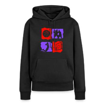T-shirt de basket-ball B-ball Dunking Rebound Player - Sweat à capuche Premium bio Femme - noir - Devant - Julia (174cm)