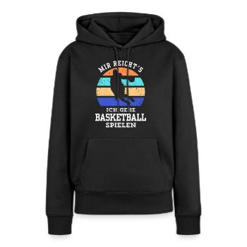 T-shirt de basket-ball B-ball Dunking Rebound Player - Sweat à capuche Premium bio Femme - noir - Devant - Julia (174cm)