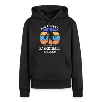T-shirt de basket-ball B-ball Dunking Rebound Player - Sweat à capuche Premium bio Femme - noir - Devant - Julia (174cm)
