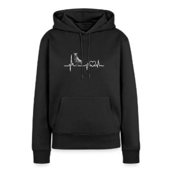 Bœuf - Sweat à capuche Premium bio Femme - noir - Devant - Julia (174cm)