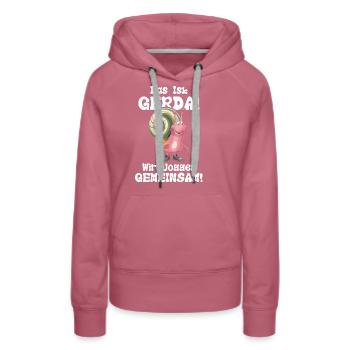 Funny Tshirt Humor Lazy Fun Sport Running Work - Women’s Premium Organic Hoodie - mauve - Front - Isabella (175cm)
